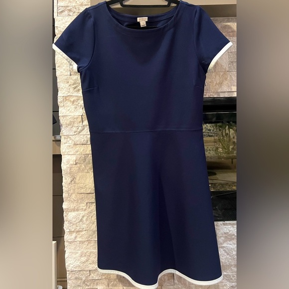 J Crew Blue plain drop waist dress size 10 - Picture 1 of 9